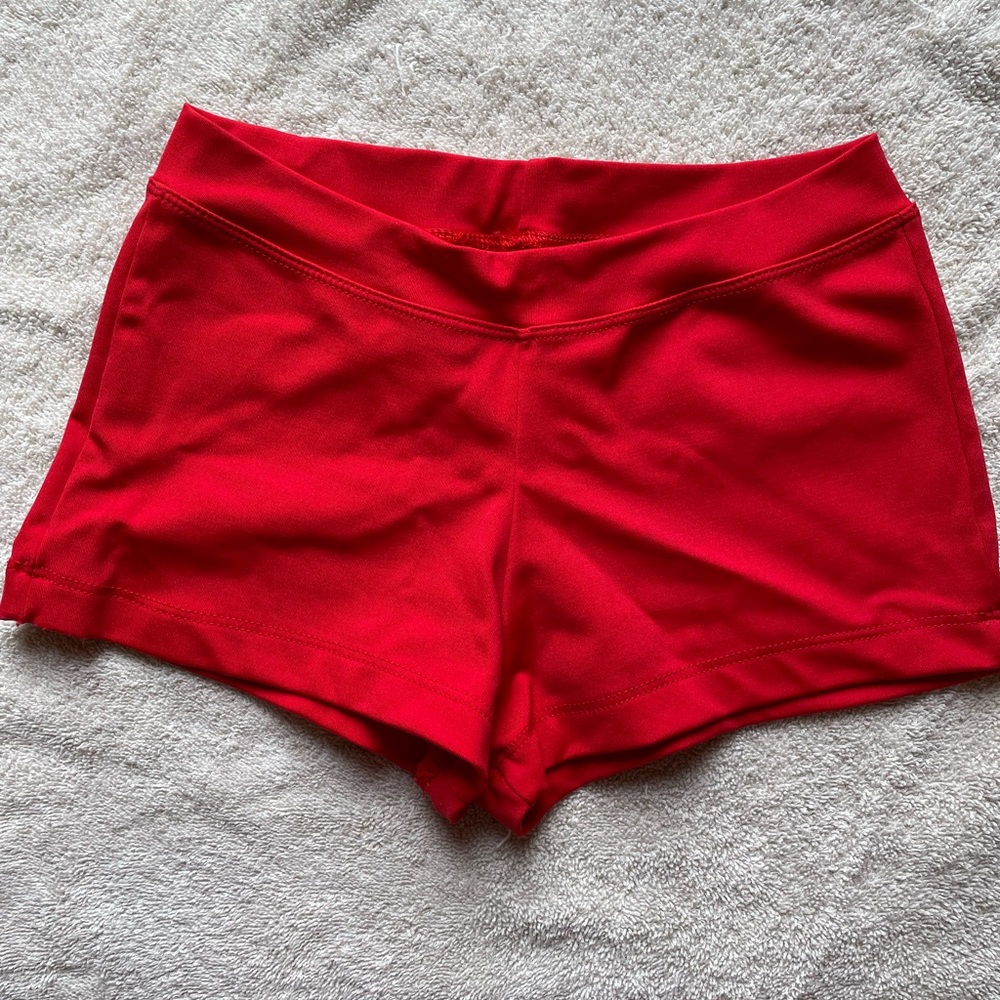 Red booty shorts